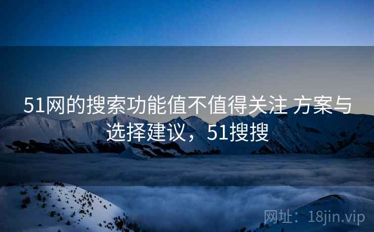 51网的搜索功能值不值得关注 方案与选择建议，51搜搜