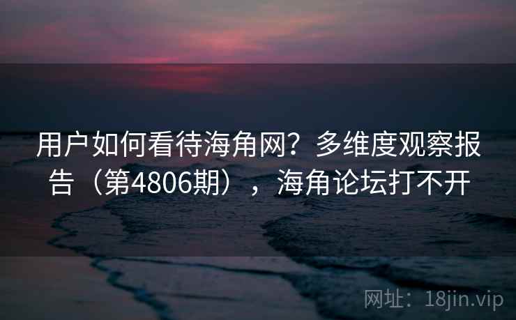 用户如何看待海角网？多维度观察报告（第4806期），海角论坛打不开