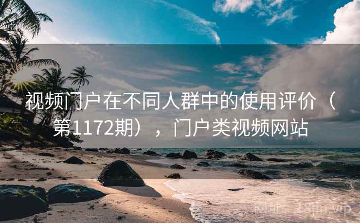 视频门户在不同人群中的使用评价（第1172期），门户类视频网站